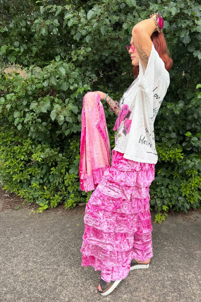 Ruffle Your Feathers Velvet Ruffle Pant - ivyandlavyboutique A Rare Bird Shop