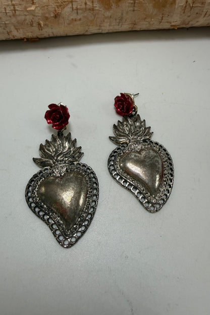 Sacred Heart Earrings - ivyandlavyboutique Beths Addiction