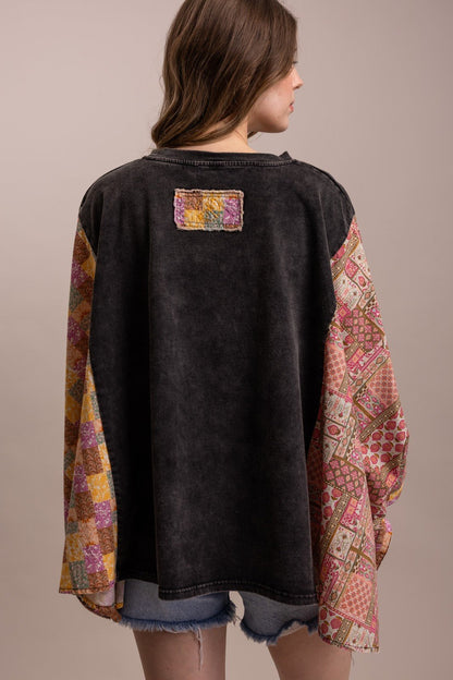 Sacred Heart Oversized Poncho Top - ivyandlavyboutique Blue Velvet