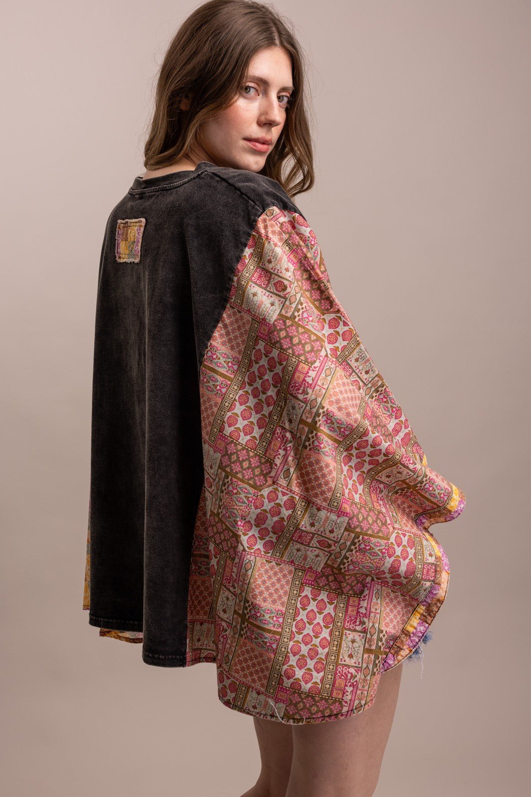 Sacred Heart Oversized Poncho Top - ivyandlavyboutique Blue Velvet