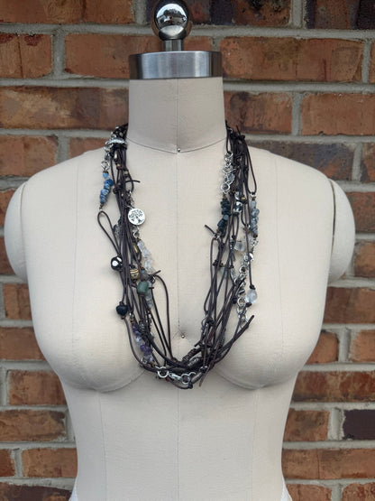 Sale Knotted Leather Wrap Bracelet/Necklace - ivyandlavyboutique ivyandlavyboutique