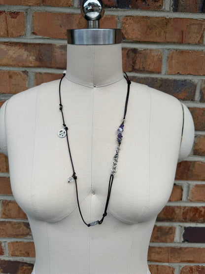 Sale Knotted Leather Wrap Bracelet/Necklace - ivyandlavyboutique ivyandlavyboutique