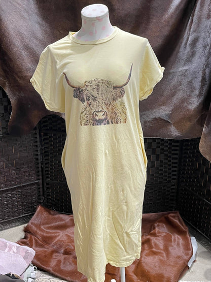 Sale - Short Sleeve T-Shirt Dress, Cotton Jersey - Highlander - ivyandlavyboutique LeParisPetit by I Love Linen