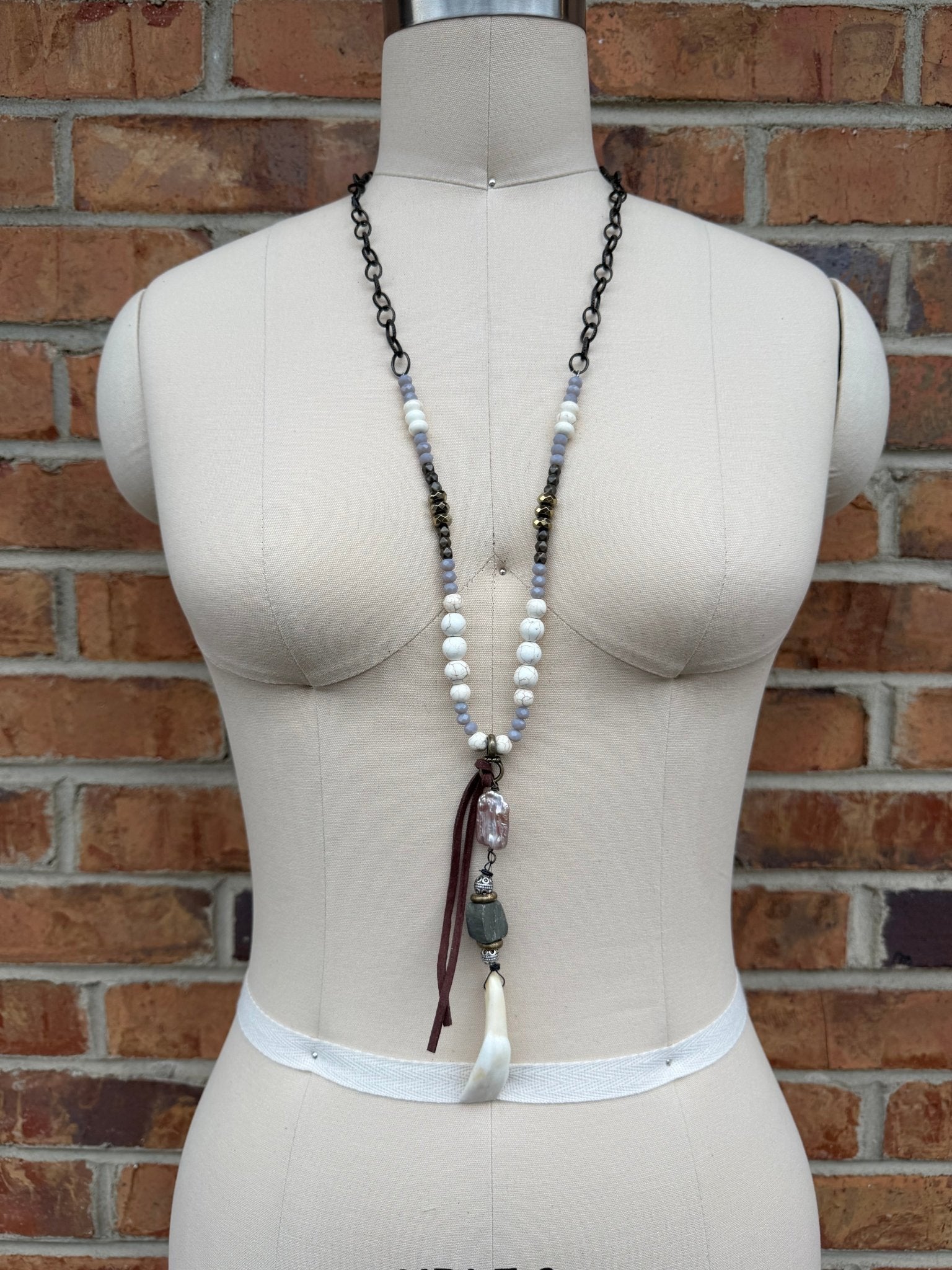 Sale Stacked Tooth Necklace - ivyandlavyboutique ivyandlavyboutique