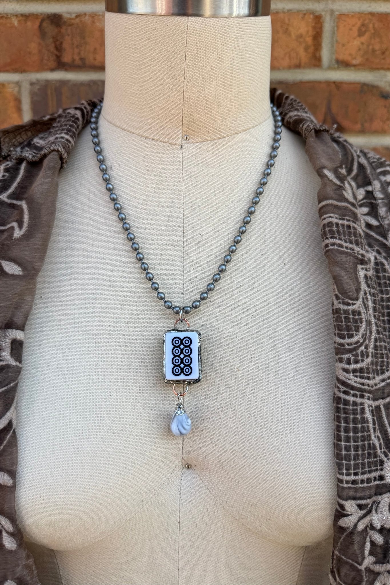 Sassy Mahjong Tile Necklace Style 1 - ivyandlavyboutique Spirit Lala