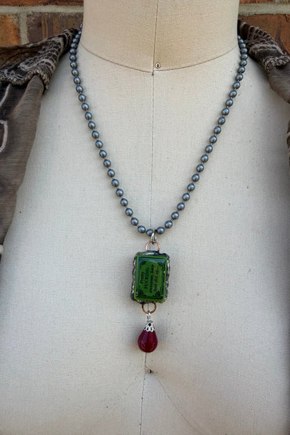 Sassy Mahjong Tile Necklace Style 13 - ivyandlavyboutique Spirit Lala