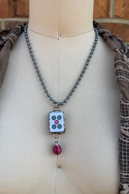 Sassy Mahjong Tile Necklace Style 2 - ivyandlavyboutique Spirit Lala
