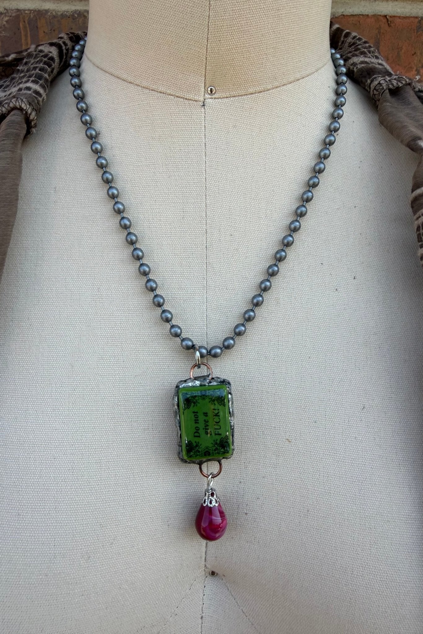 Sassy Mahjong Tile Necklace Style 2 - ivyandlavyboutique Spirit Lala