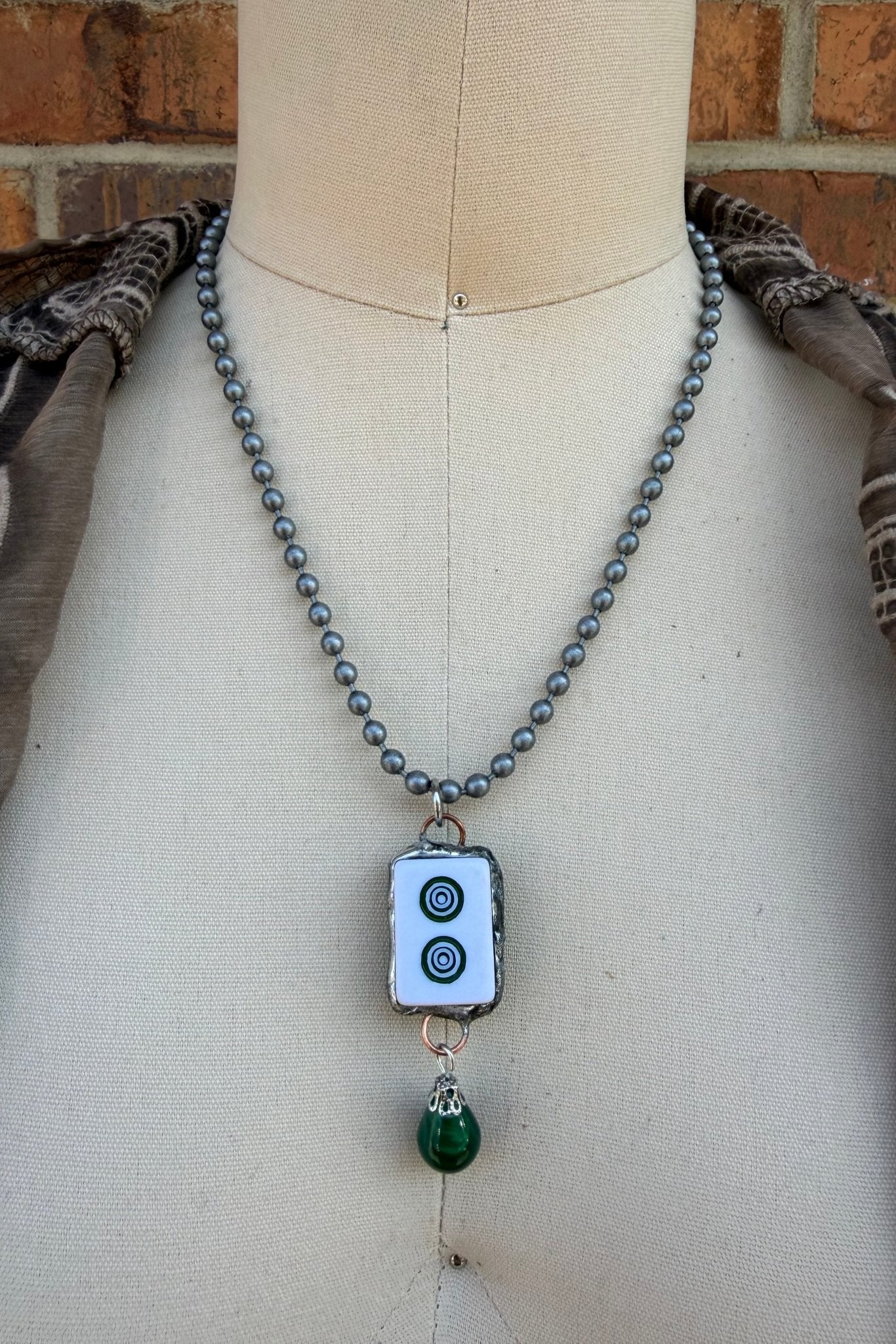 Sassy Mahjong Tile Necklace Style 4 - ivyandlavyboutique Spirit Lala