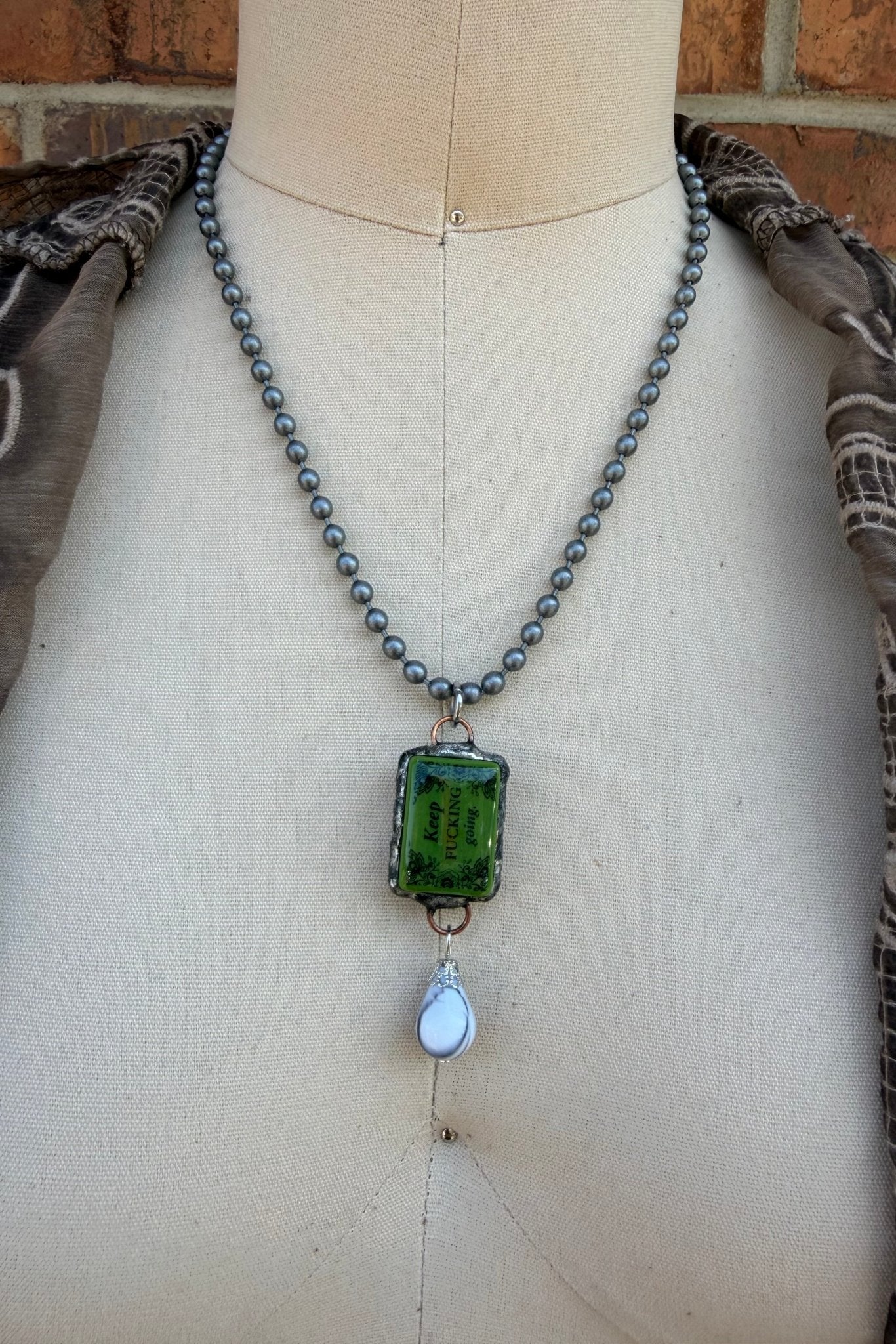 Sassy Mahjong Tile Necklace Style 5 - ivyandlavyboutique Spirit Lala
