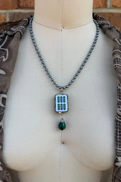 Sassy Mahjong Tile Necklace Style 6 - ivyandlavyboutique Spirit Lala
