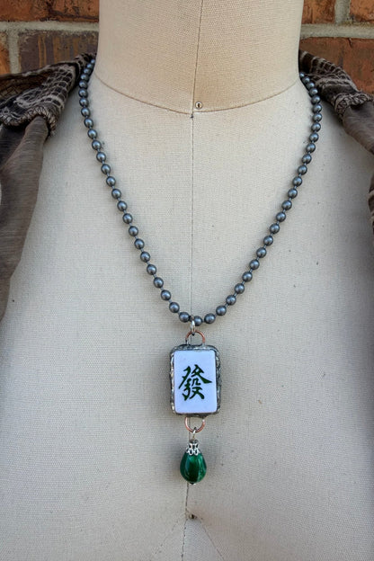 Sassy Mahjong Tile Necklace Style 7 - ivyandlavyboutique Spirit Lala