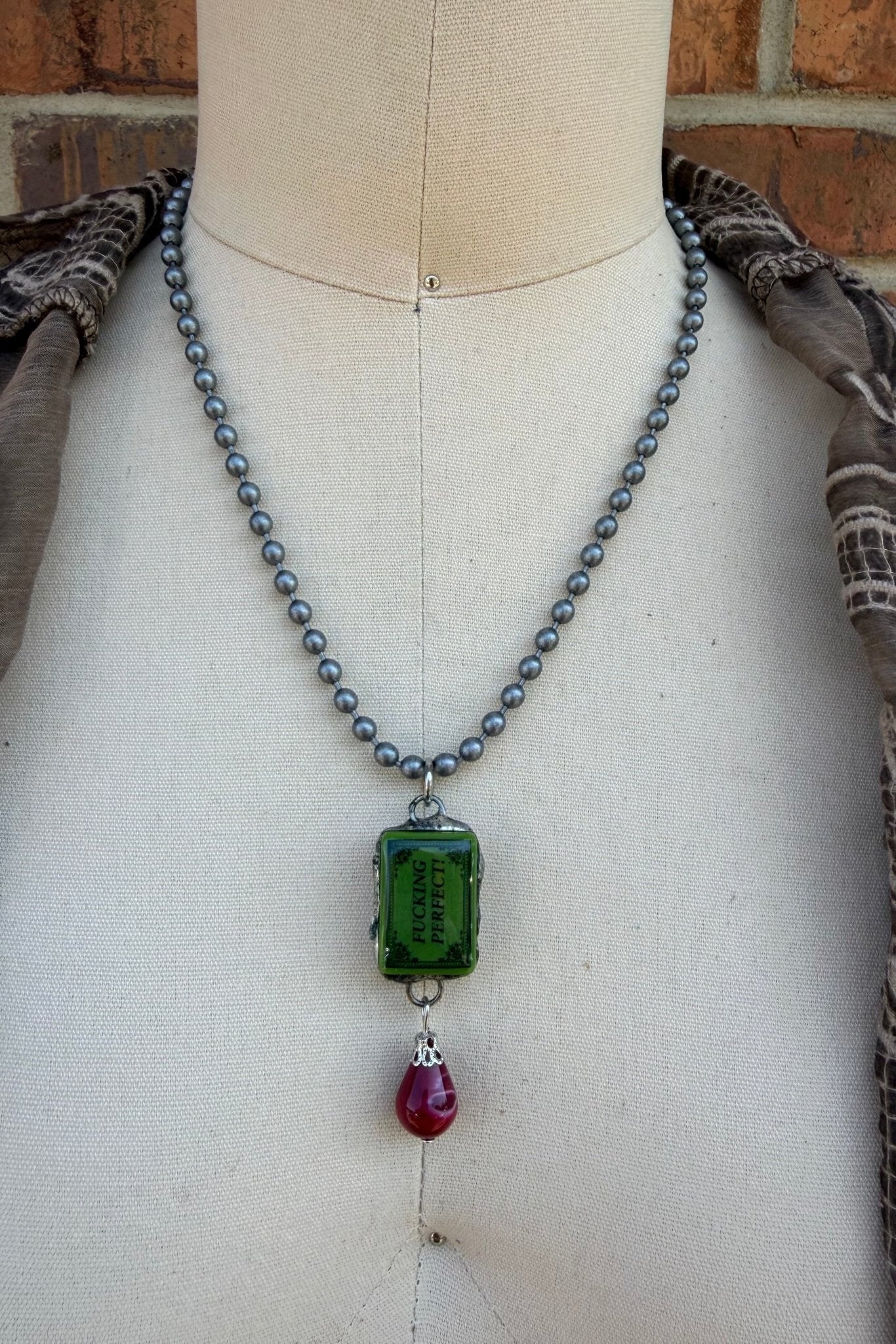 Sassy Mahjong Tile Necklace Style 8 - ivyandlavyboutique Spirit Lala