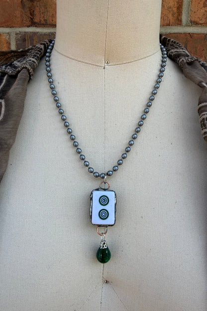 Sassy Mahjong Tile Necklace Style 9 - ivyandlavyboutique Spirit Lala