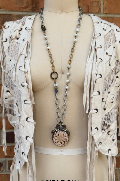 Sea Monster Carved Octopus Statement Necklace - Blue - ivyandlavyboutique ivyandlavyboutique