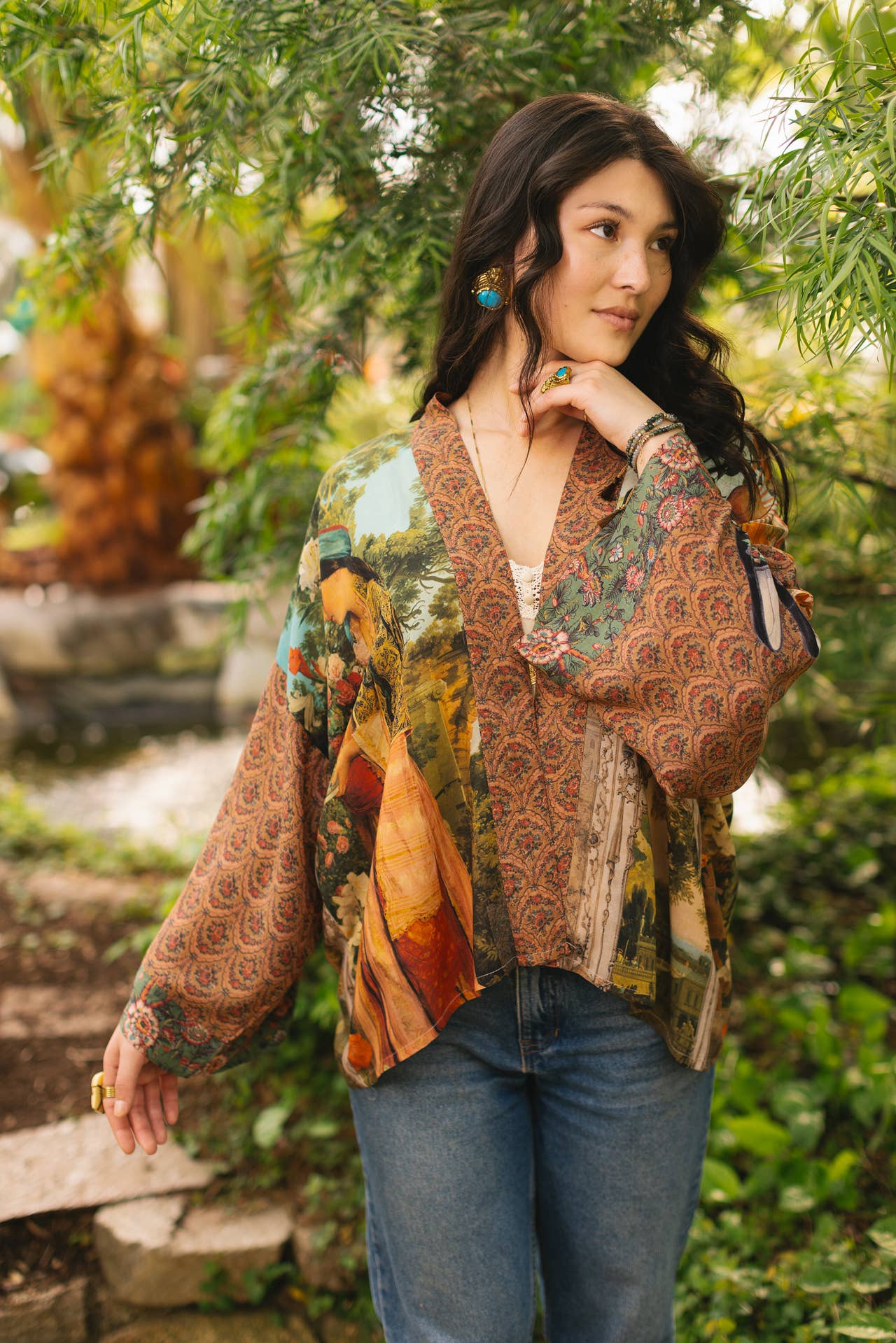 Secret Garden Pixie Duster Cropped Kimono w/ Swan - ivyandlavyboutique Market of Stars