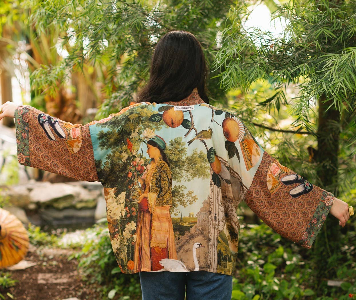 Secret Garden Pixie Duster Cropped Kimono w/ Swan - ivyandlavyboutique Market of Stars