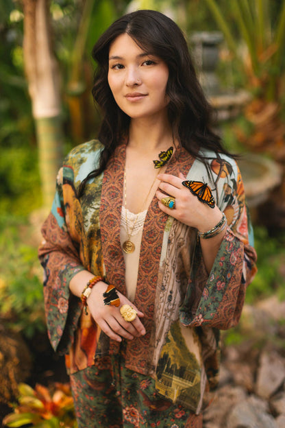 Secret Garden Pixie Duster Cropped Kimono w/ Swan - ivyandlavyboutique Market of Stars