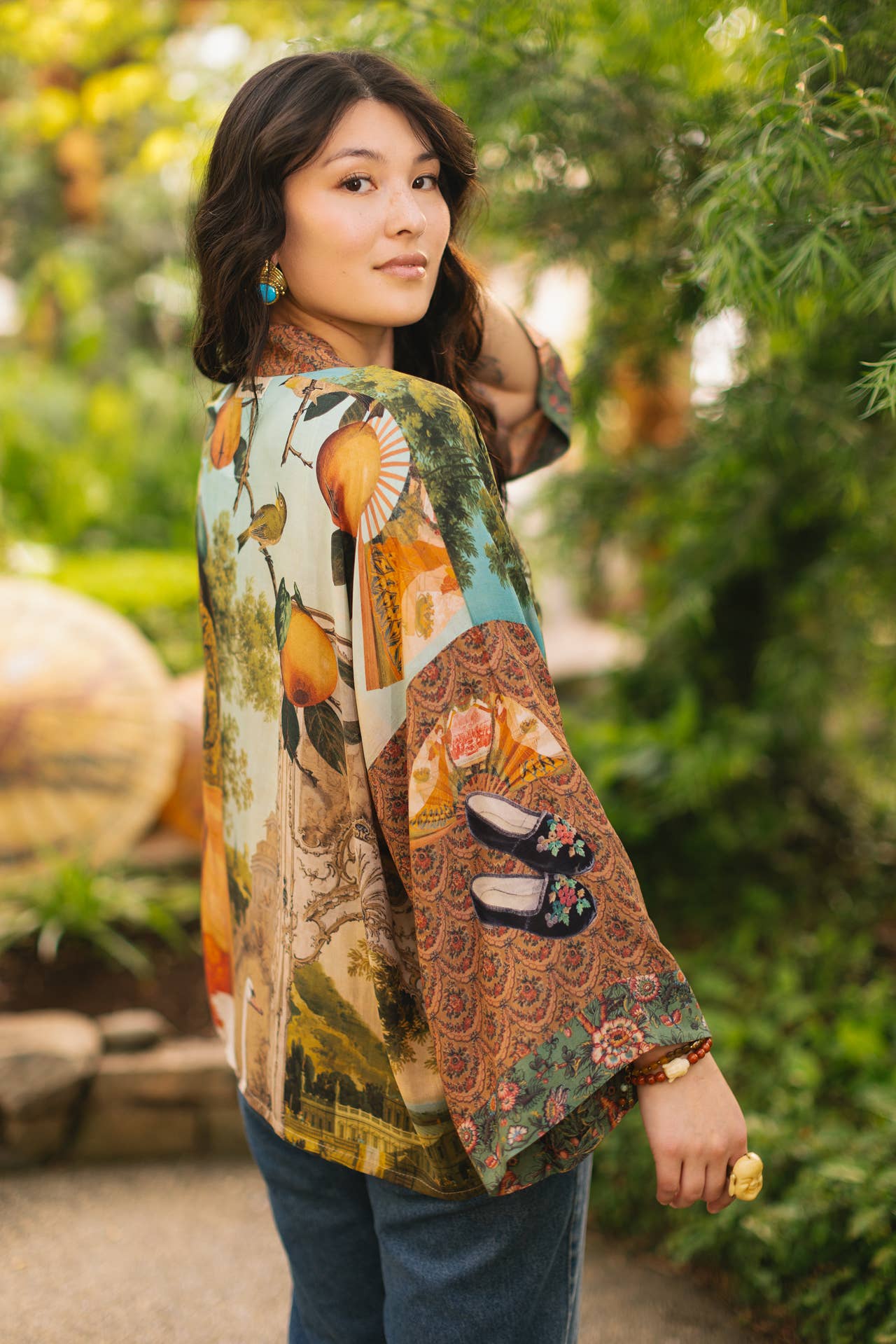 Secret Garden Pixie Duster Cropped Kimono w/ Swan - ivyandlavyboutique Market of Stars