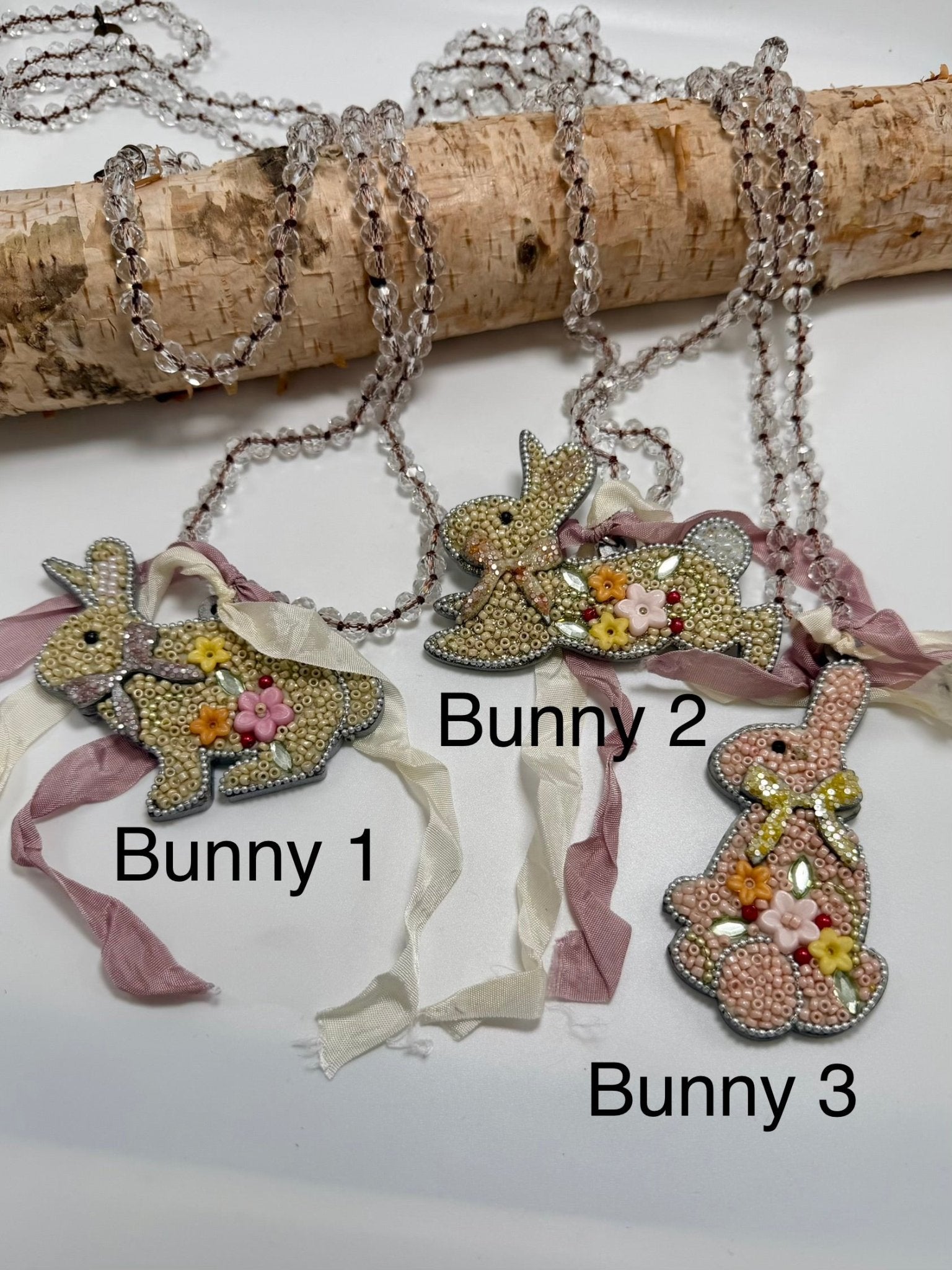 Seed Bead Bunny Necklace - ivyandlavyboutique A Rare Bird Shop