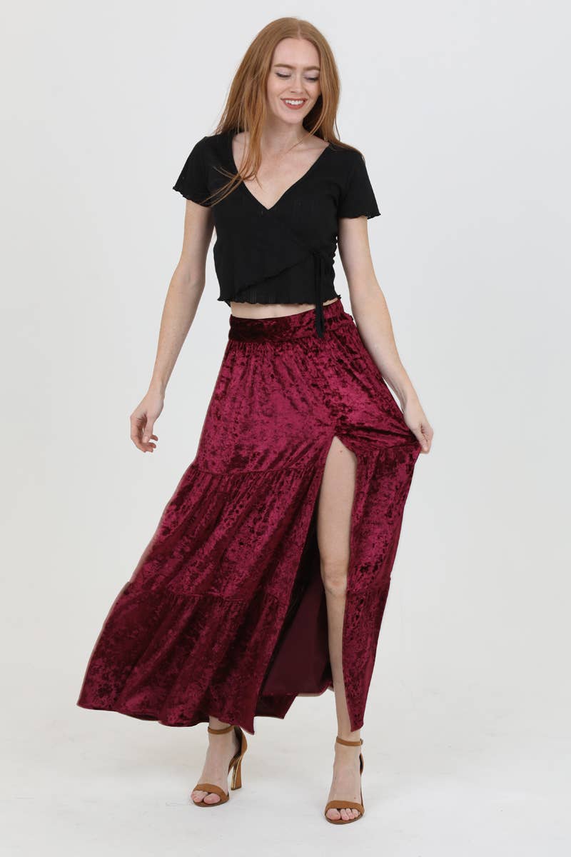 Seeing RED Crushed Velvet Maxi - ivyandlavyboutique ANGIE