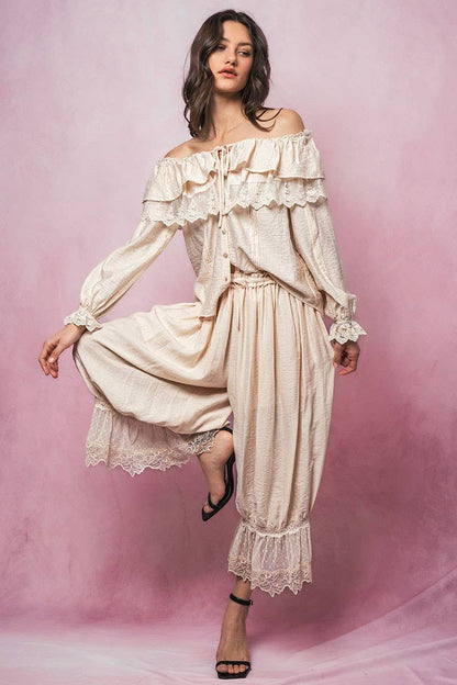 Seven Seas Lace Ruffle Blouse - ivyandlavyboutique Fashion Week