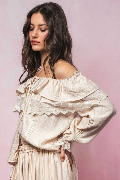 Seven Seas Lace Ruffle Blouse - ivyandlavyboutique Fashion Week