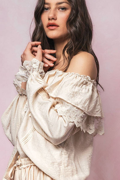 Seven Seas Lace Ruffle Blouse - ivyandlavyboutique Fashion Week