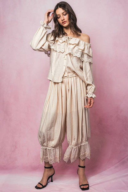 Seven Seas Lace Ruffle Blouse - ivyandlavyboutique Fashion Week