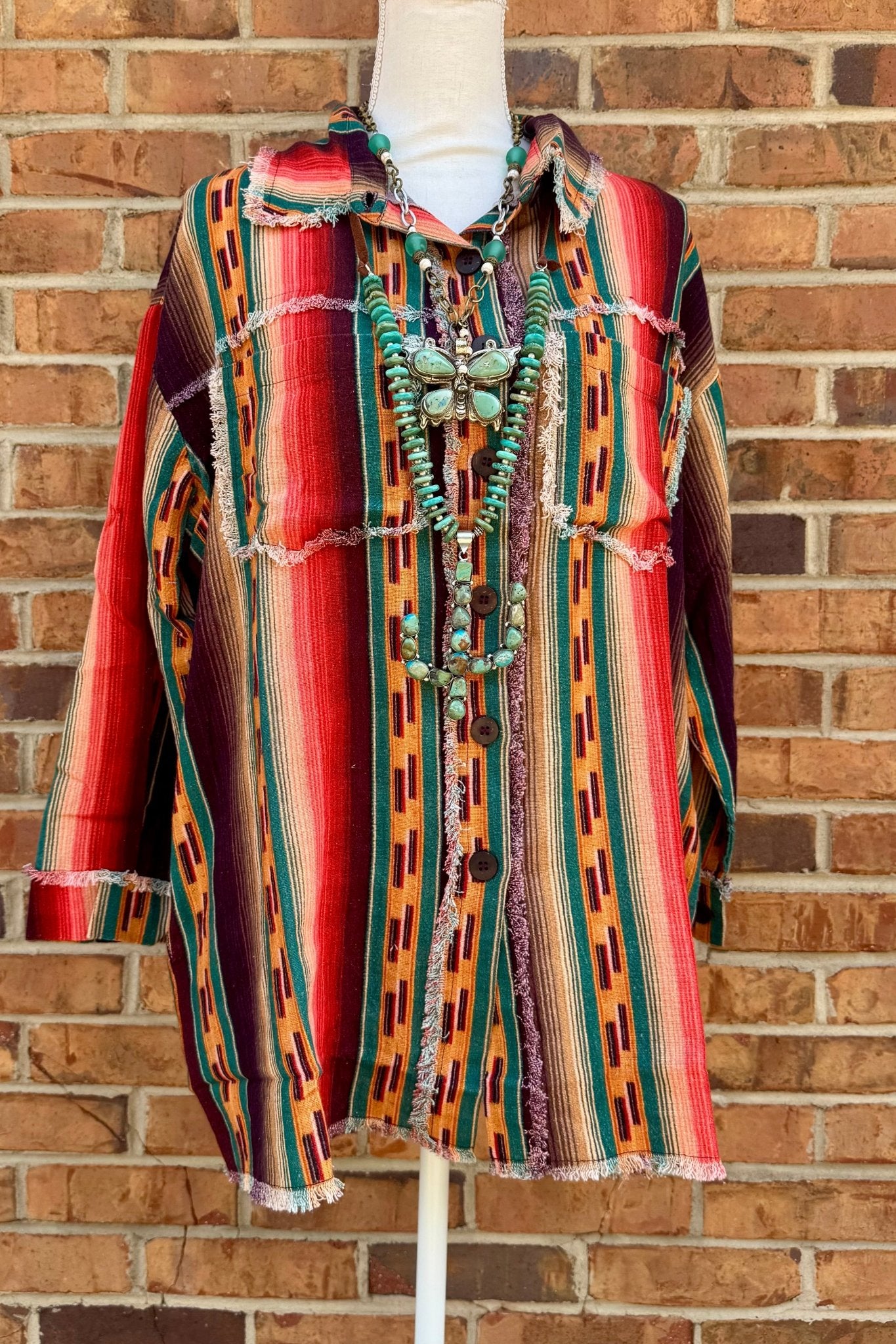 Shacket with Cowgirl Print Patchwork on Back - ivyandlavyboutique LeParisPetit by I Love Linen