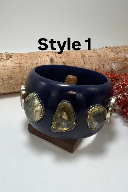 Shades Of Blues Bangle w/ Gemstone - ivyandlavyboutique ivyandlavyboutique
