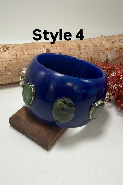 Shades Of Blues Bangle w/ Gemstone - ivyandlavyboutique ivyandlavyboutique
