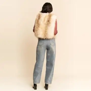 Shaggy Faux Fur Cropped Vest - Boho Wanderlust Boutique Davi & Dani