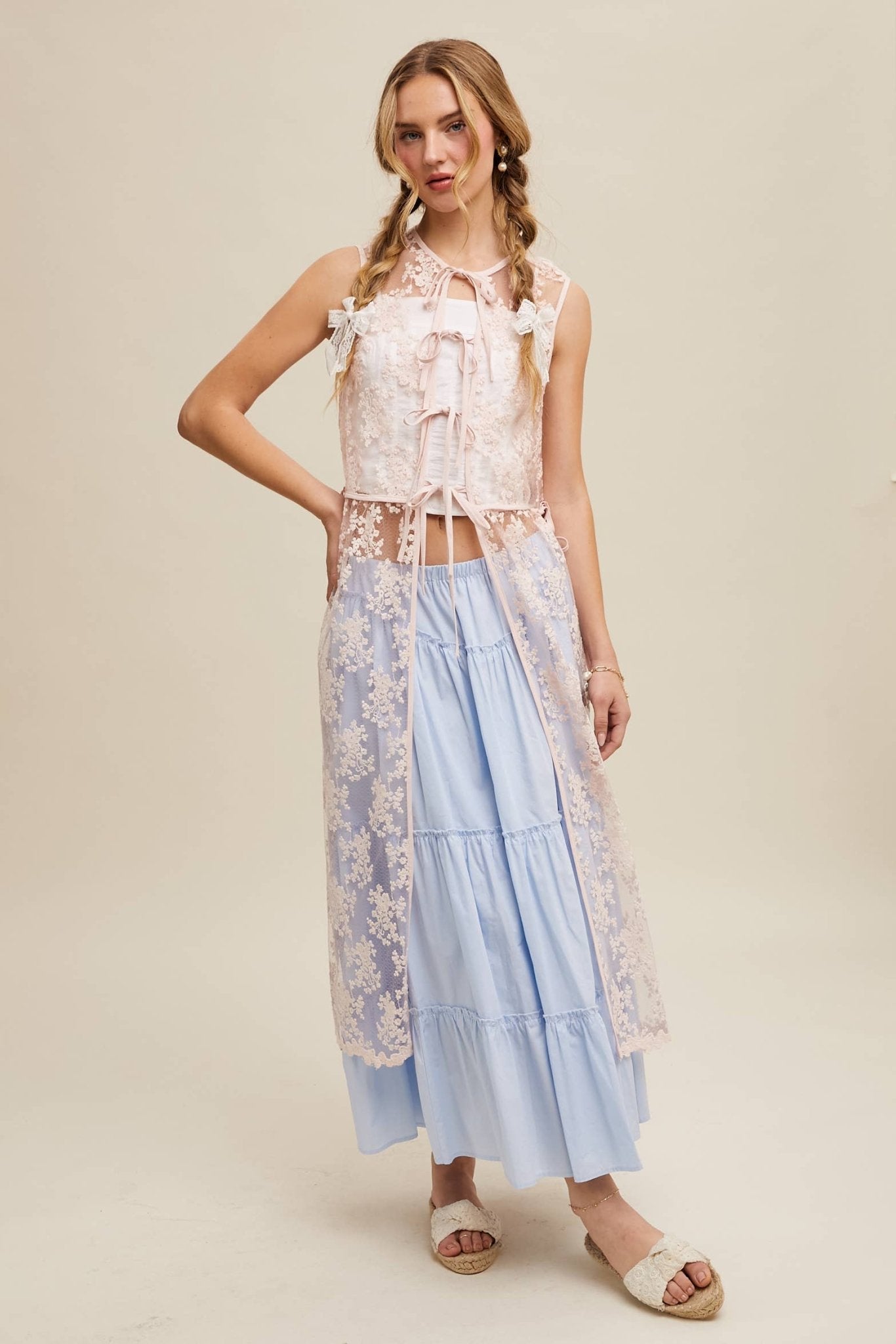 Sheer Floral Embroidered Lace Vest - ivyandlavyboutique Listicle