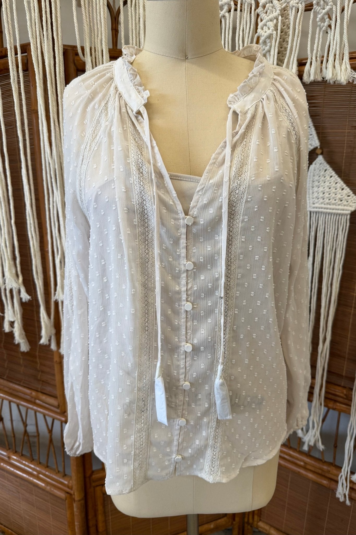 Sheer Top With Tank Blouse I 13725 - ivyandlavyboutique Love Stitch