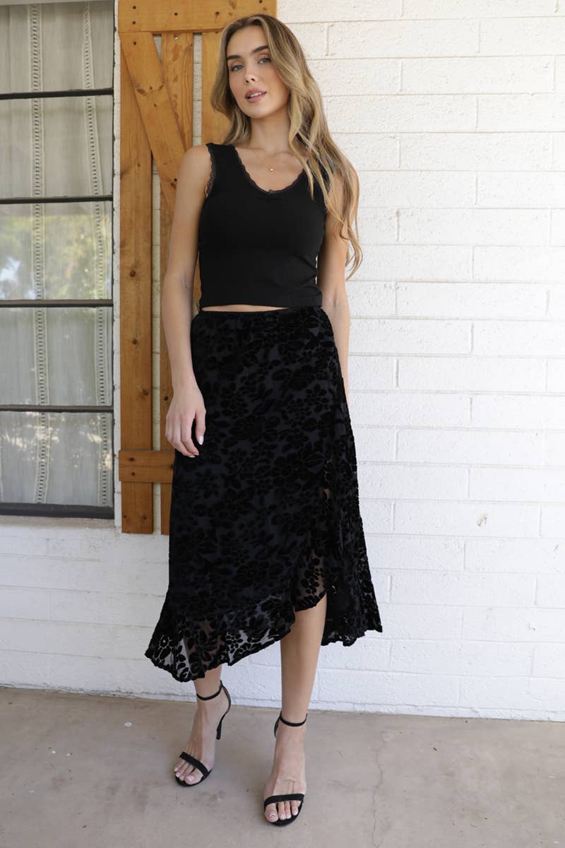 She's Saucy Midi Velvet Skirt - ivyandlavyboutique ANGIE