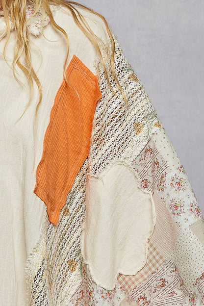 She’s Sunshine 3/4 Sleeve Textured Woven Rib Crochet Embroidery Shirt Top - ivyandlavyboutique Pol Clothing