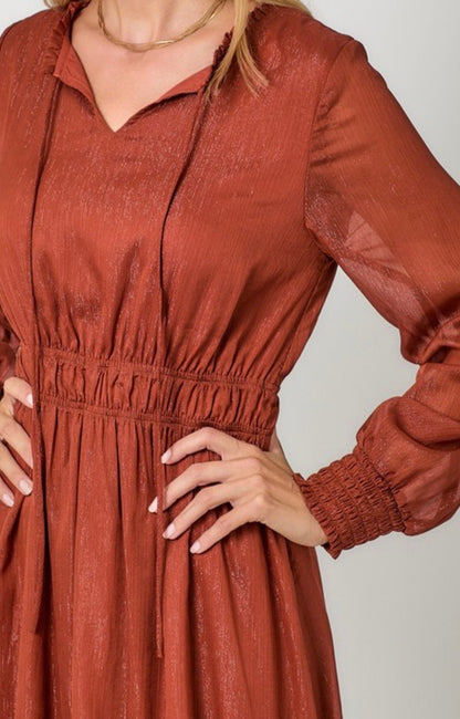 Shiny Chiffon Shark Bite Dress - ivyandlavyboutique ivyandlavyboutique