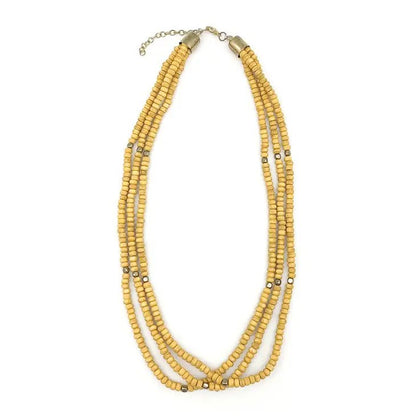 Shorty Chromatic Hues Sachi Triple Strand Layering Necklace - ivyandlavyboutique Anju Jewelry