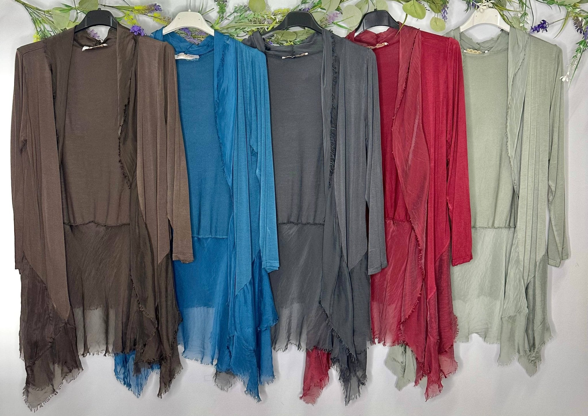 Silk and Viscose Cardigan - ivyandlavyboutique Karamel Collection