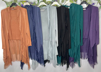Silk and Viscose Cardigan - ivyandlavyboutique Karamel Collection