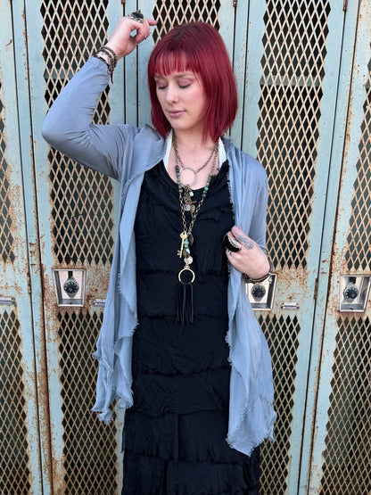 Silk and Viscose Cardigan - ivyandlavyboutique Karamel Collection