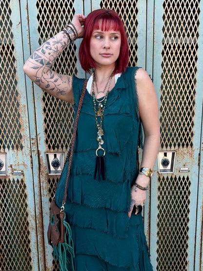 Silk Maxi Ruffle Stunner Dress - ivyandlavyboutique Karamel Collection