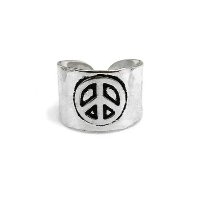 Silver Plated Adjustable Cuff Ring - ivyandlavyboutique Anju Jewelry