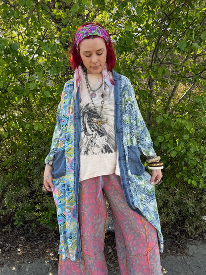 Simple Days Paisley Cardigan - ivyandlavyboutique Blue Velvet