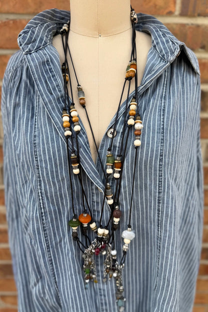 Simple Gem Layered Leather Necklaces - ivyandlavyboutique ivyandlavyboutique
