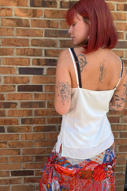 Simple White Tank with Lace - ivyandlavyboutique Love Stitch