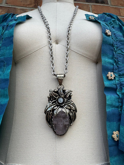 Skull w/ Flower Necklace - Boho Wanderlust Boutique Boho Wanderlust Boutique