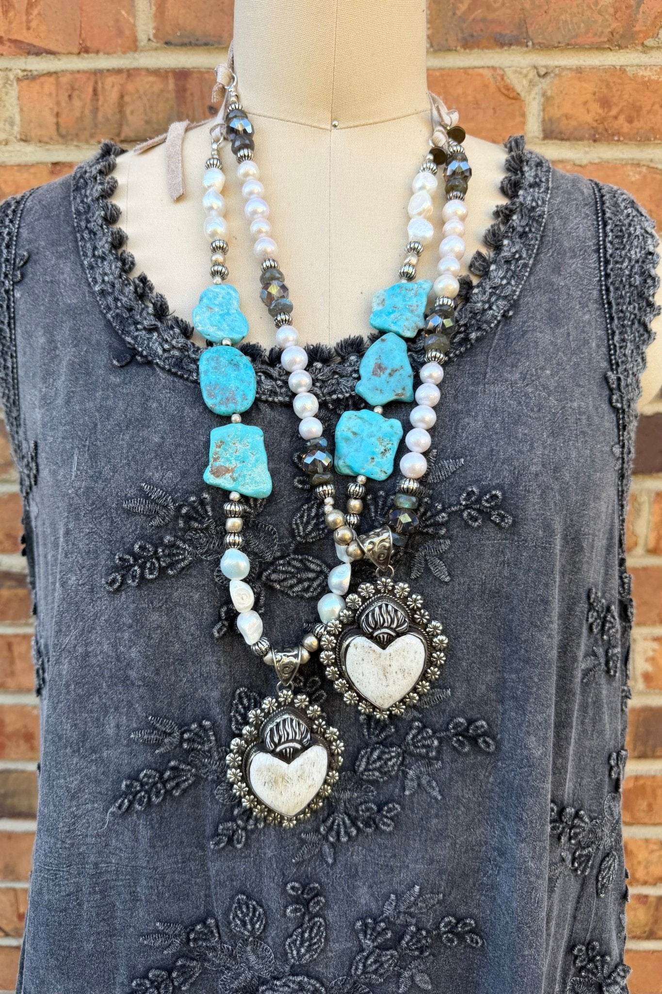 Sleeping Beauty Heart Necklace - ivyandlavyboutique A Rare Bird Shop