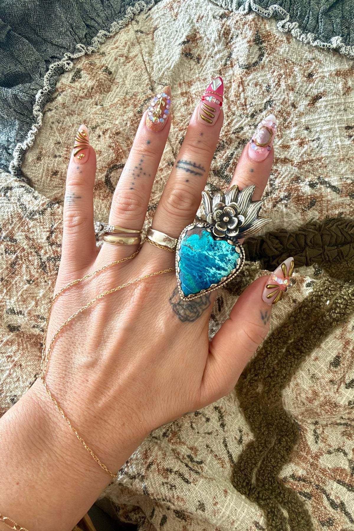 SM Hearts of Blues Ring - Style 1 - Boho Wanderlust Boutique ivyandlavyboutique